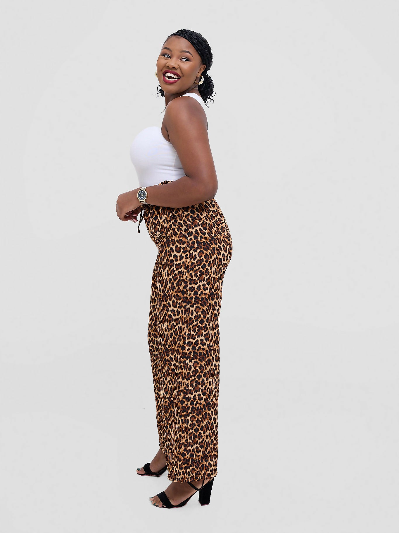 TimyT Urban Wear Bold Prowl Palazzo - Brown Print - Shopzetu
