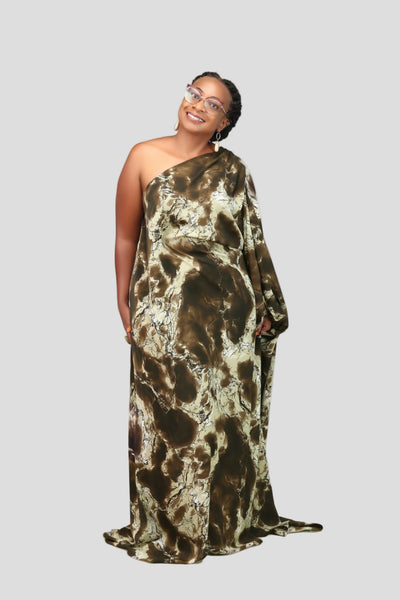 Thick & Fab Fatima Dress - Green Print