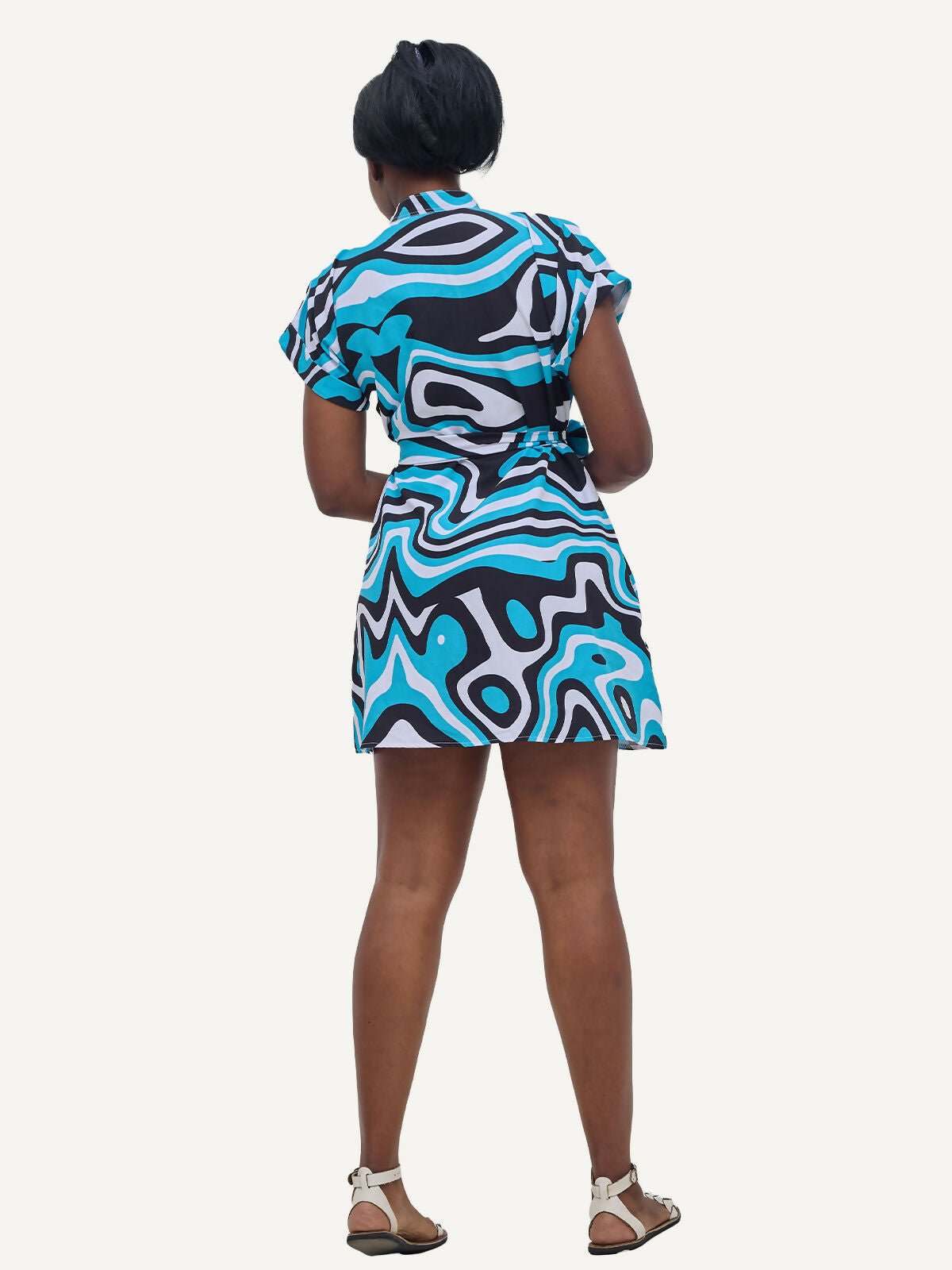 Kitu Kali Ladies Shirt Dress - Blue - Shopzetu