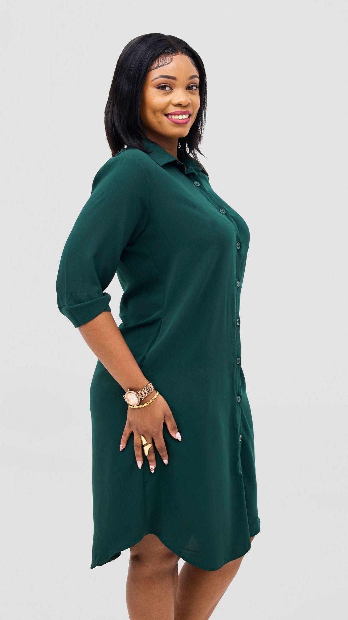 Salok Havilah Waini Dress - Green - Shopzetu