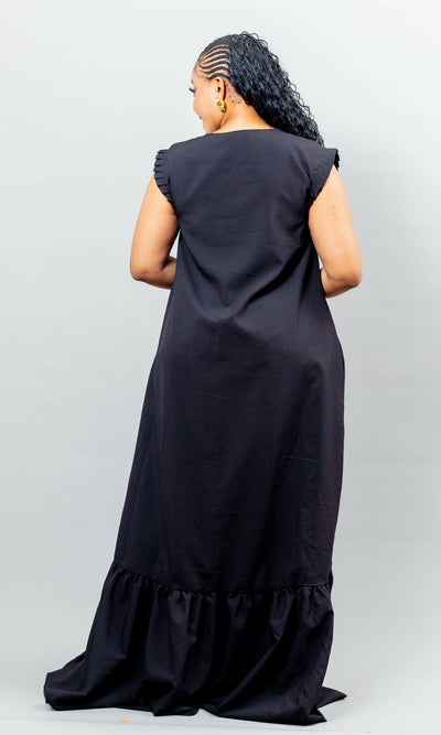 African Yuva Nova Dress - Black - Shopzetu