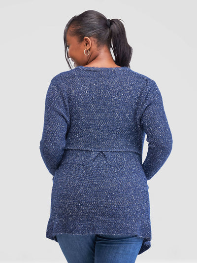 The Fashion Frenzy Waterfall Cardigan - Navy Blue - Shopzetu