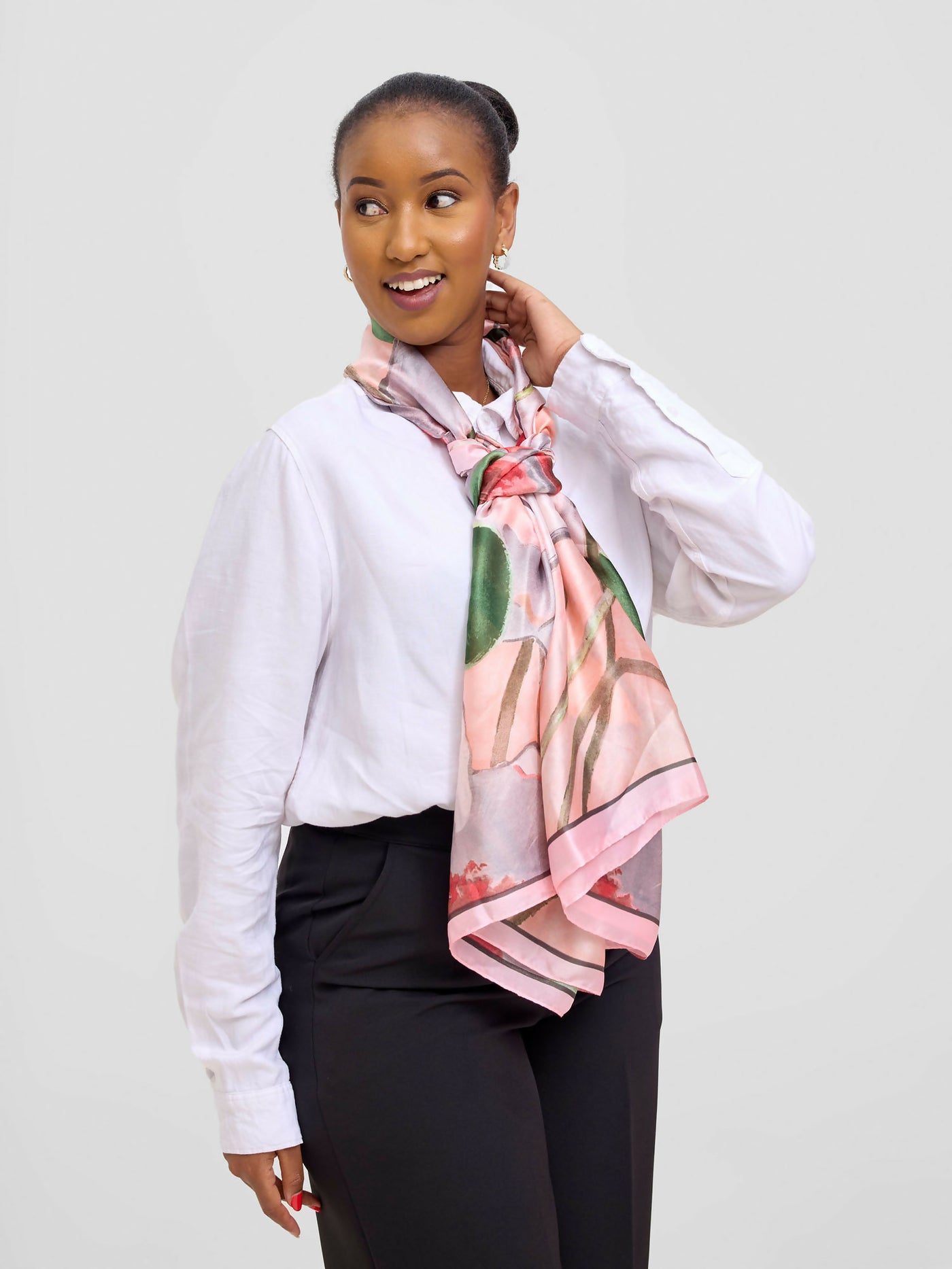Ukiyo Lifestyle Silk Scarf - Red print - Shopzetu