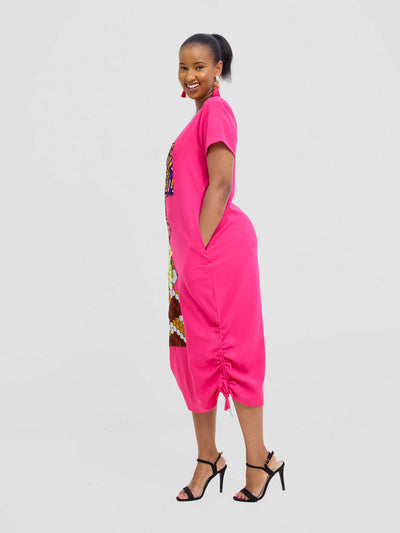 Vivid Afrikana Pindo Dress - Pink - Shopzetu