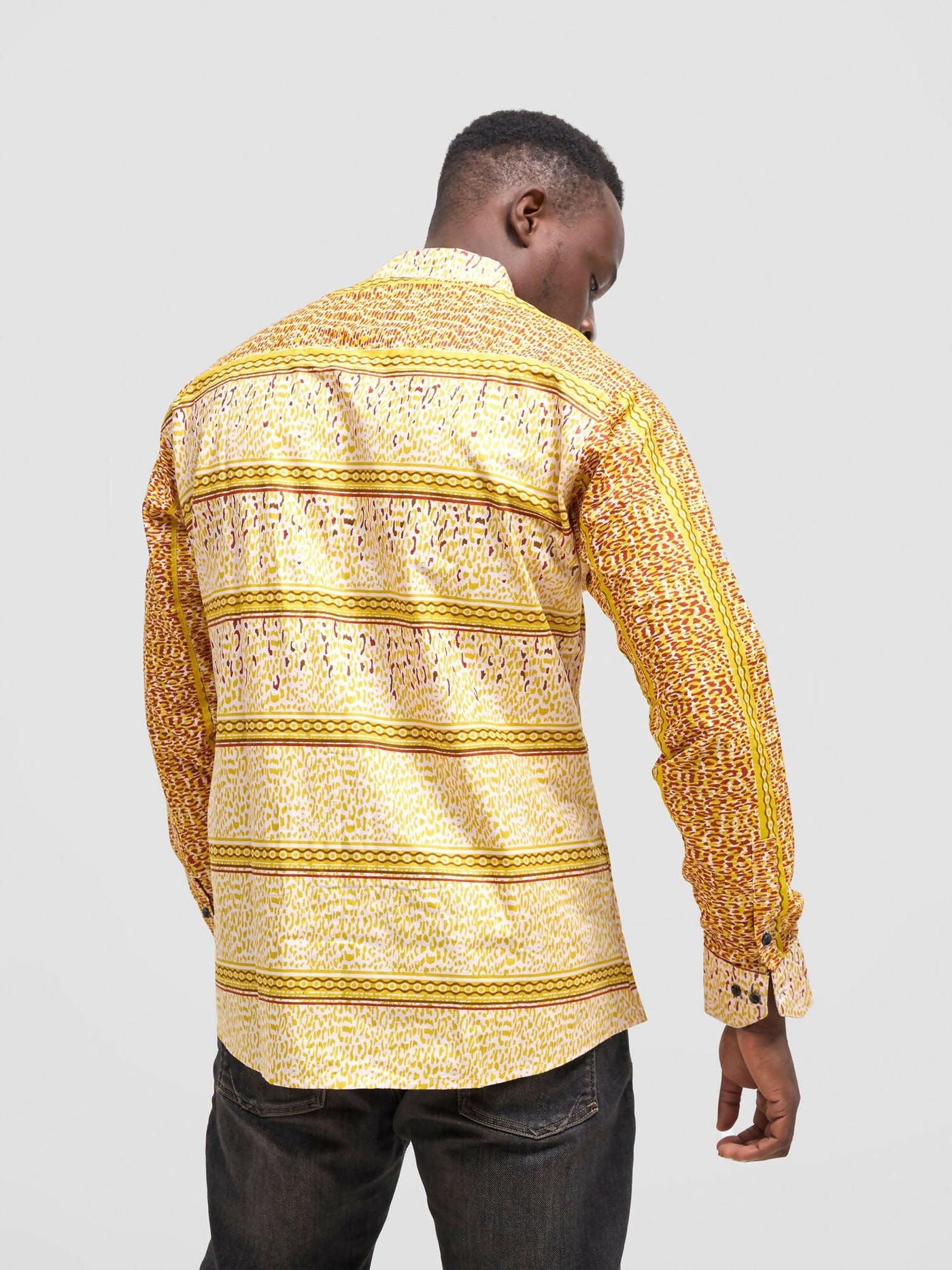 Mendilines Warm African Print Shirt - Yellow - Shopzetu
