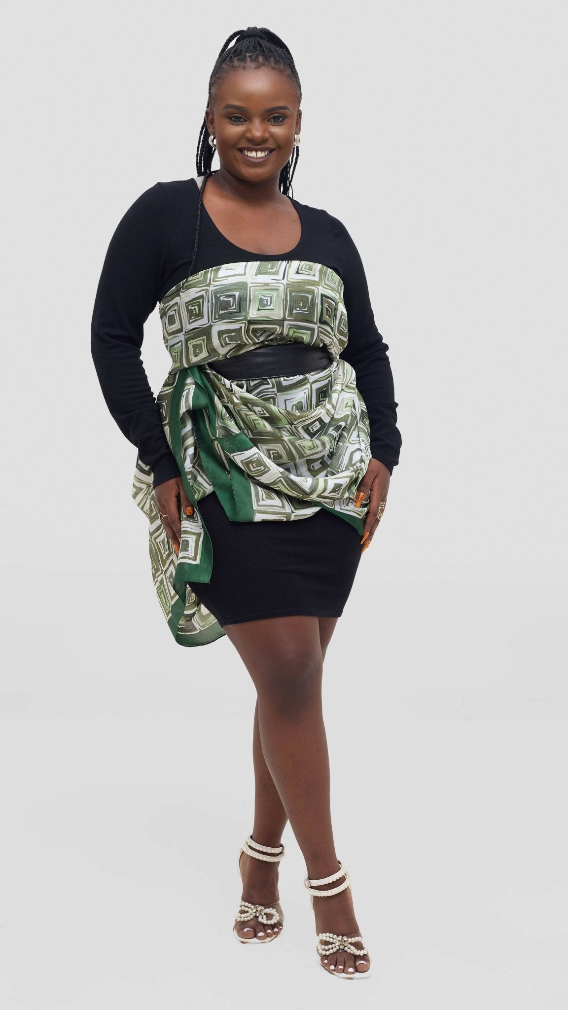 Afrodame Luxurious Silk Scarf - Green - Shopzetu