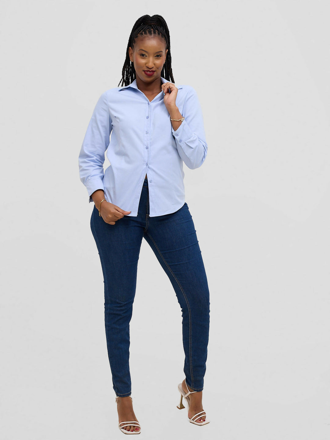 The Fashion Frenzy Blouse Top - Blue - Shopzetu