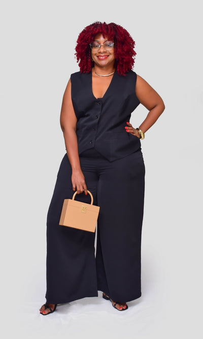 Thick & Fab Missy Office Casual Set - Navy Blue - Shopzetu