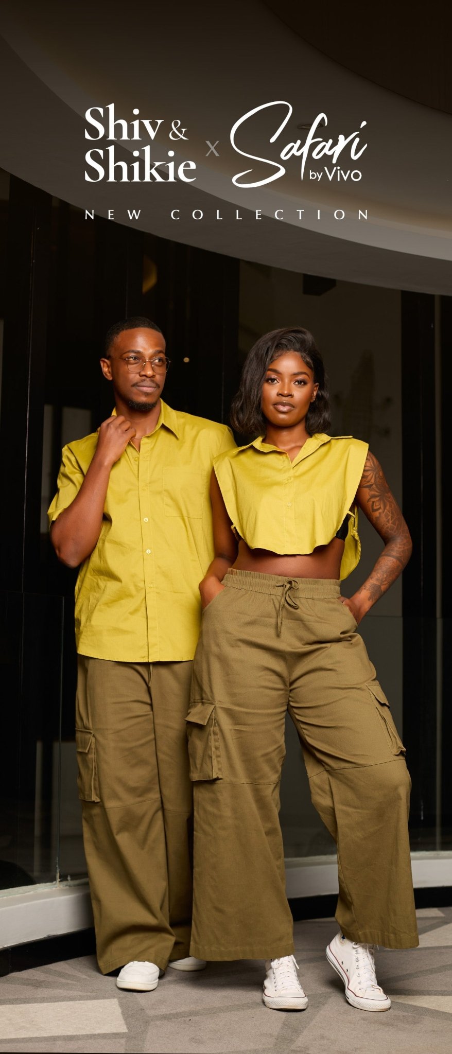 Shiv & Shikie X Safari Faux Collar Shirt - Lime - Shopzetu
