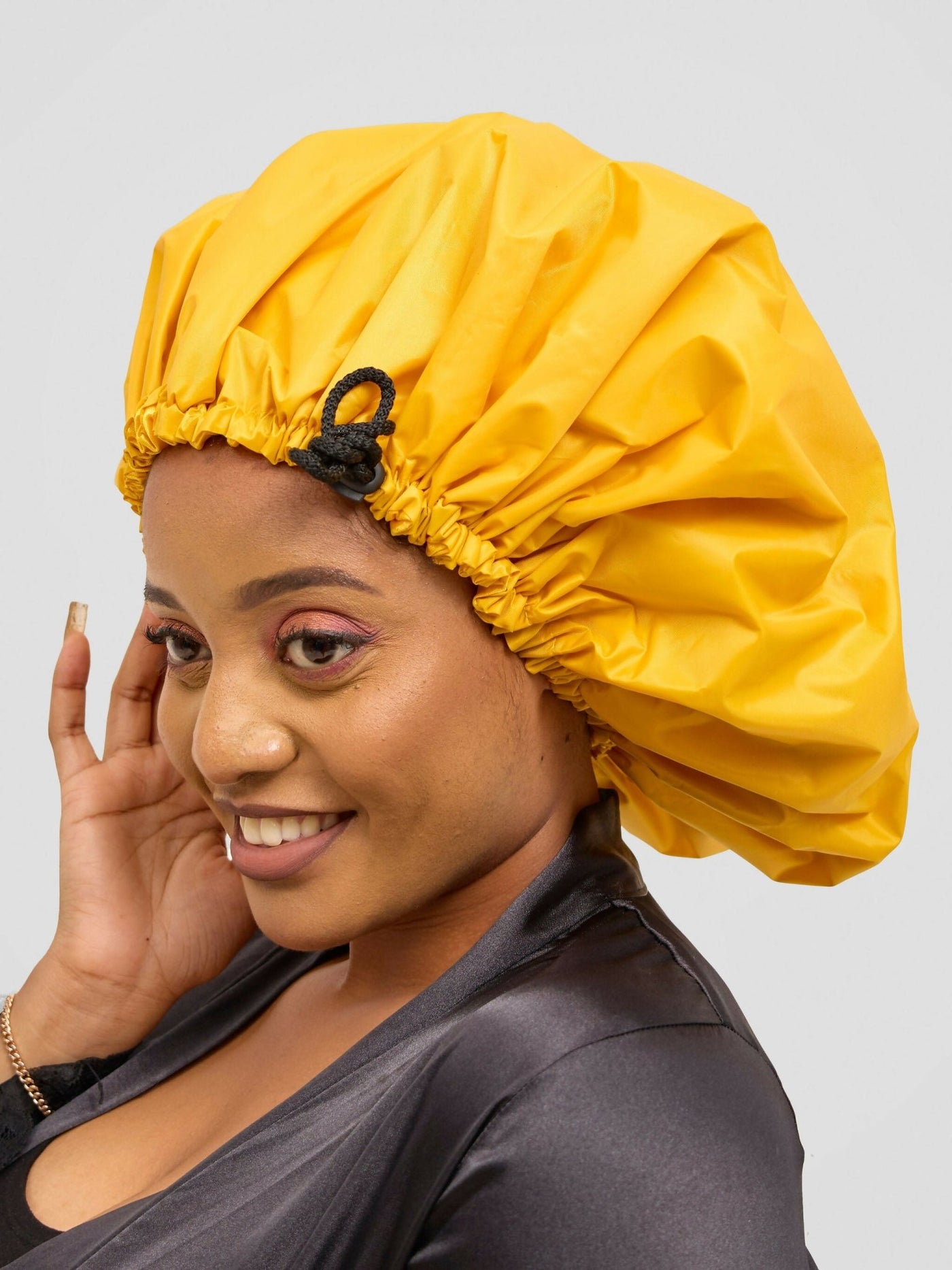 Satin Revolution Satin Lined Shower Bonnet - Mustard - Shopzetu