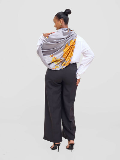 Ukiyo Lifestyle Silk Scarf - Grey - Shopzetu