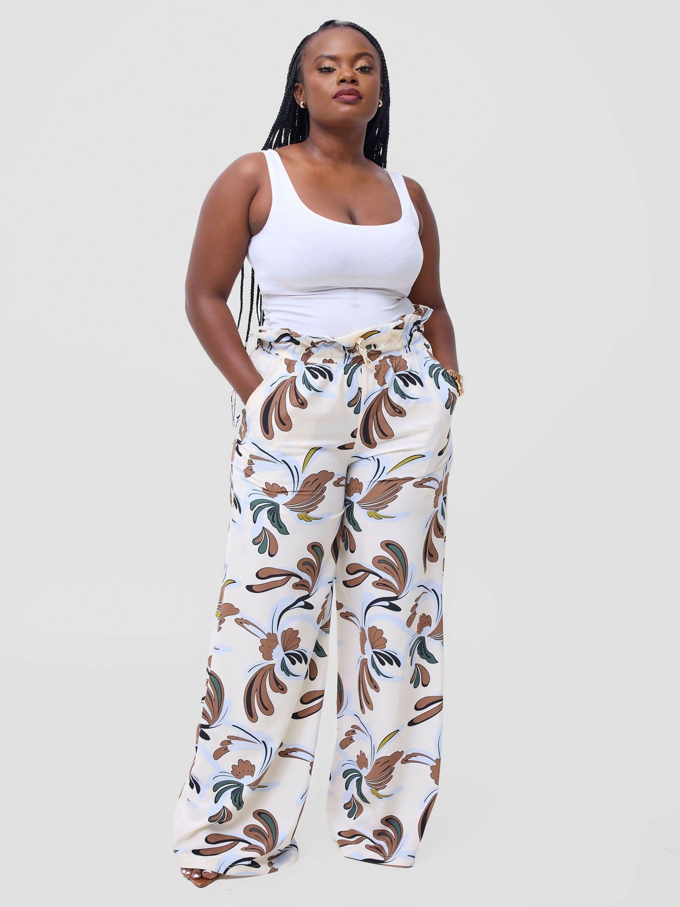 Floral Essence Trouser - Floral - Shopzetu