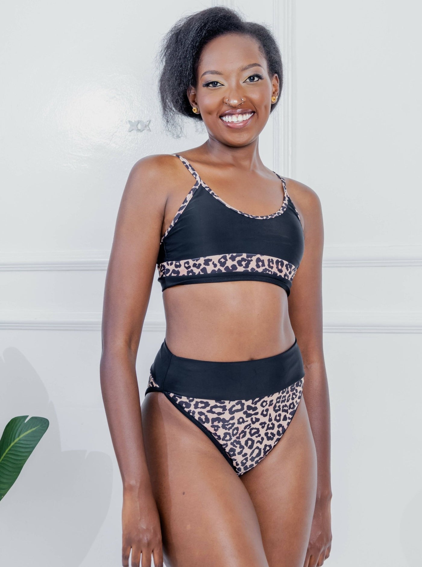 Shells Attic Swimwear Suit Bikini - Black Print - Shopzetu