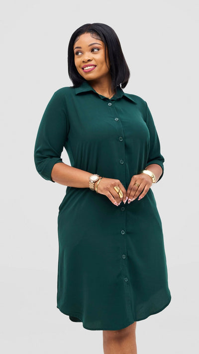 Salok Havilah Waini Dress - Green - Shopzetu