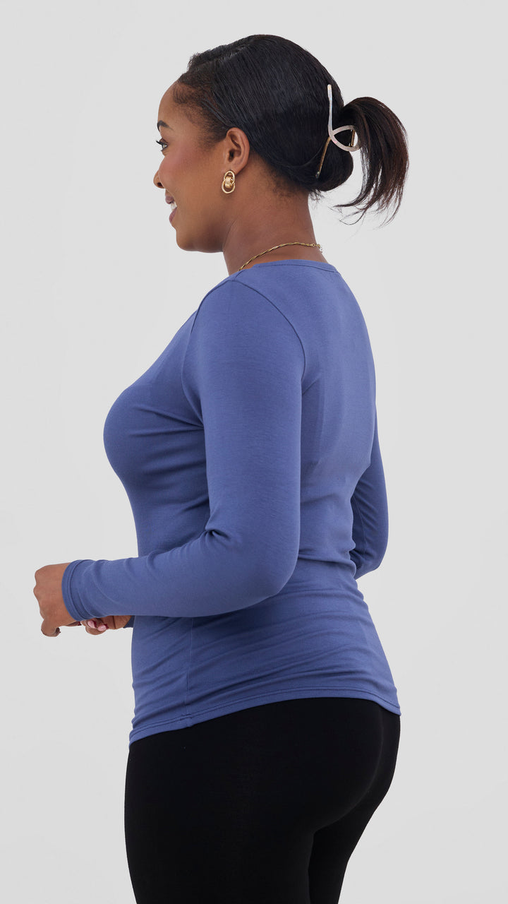 Vivo Everyday Long Sleeve Top In Jersey - Powder Blue