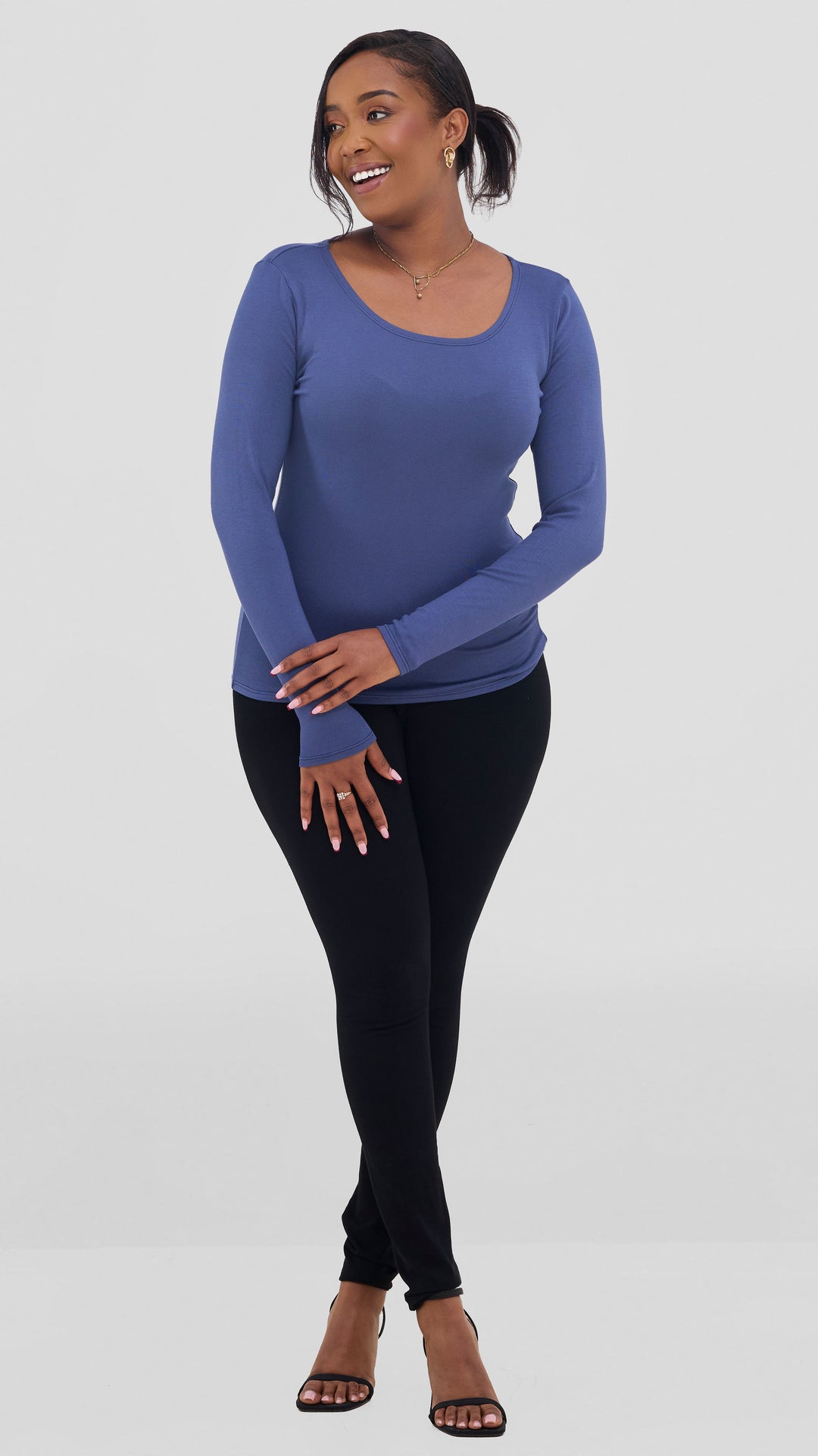 Vivo Everyday Long Sleeve Top In Jersey - Powder Blue