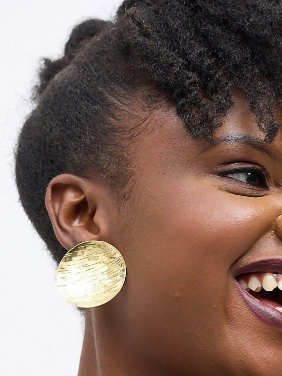 Purely Brass Mali Earring - Brass - Shopzetu