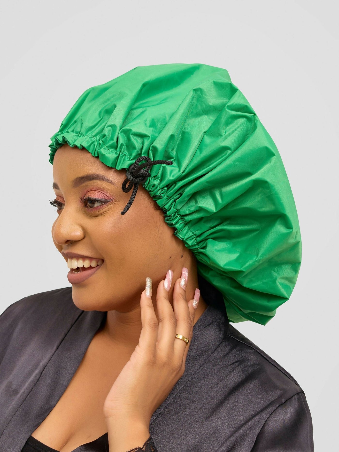 Satin Revolution Satin Lined Shower Bonnet - Green - Shopzetu