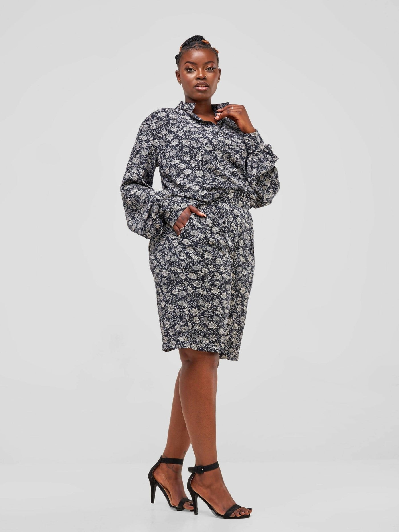 Lizola Misty Short Set - Grey - Shopzetu