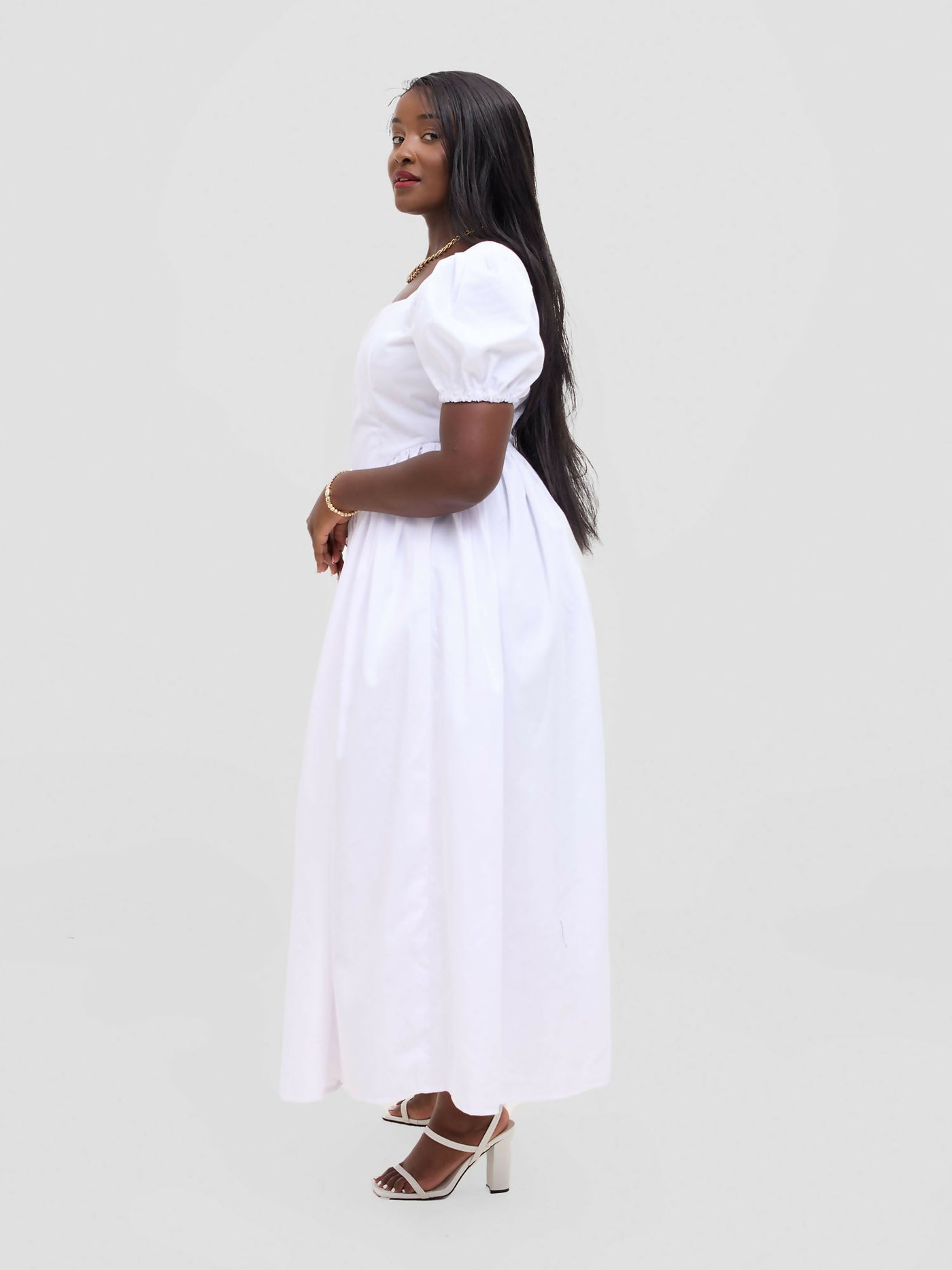 Izulu Mweya Dress - White - Shopzetu