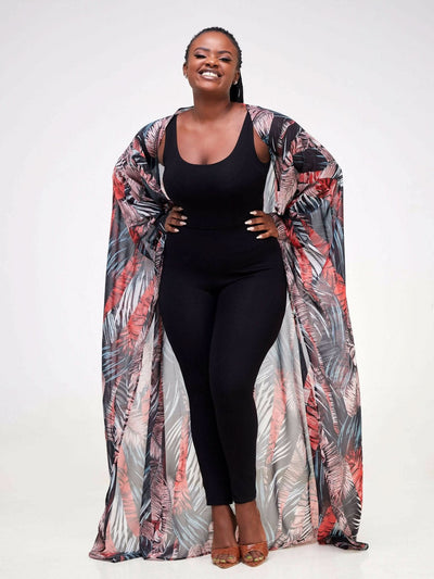 Zoë Qu'an Palmiera Fire Flo Kimono - Red - Shopzetu