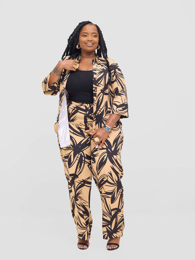HOT Davina Two Piece Set - Beige / Black - Shopzetu