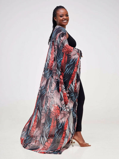 Zoë Qu'an Palmiera Fire Flo Kimono - Red - Shopzetu