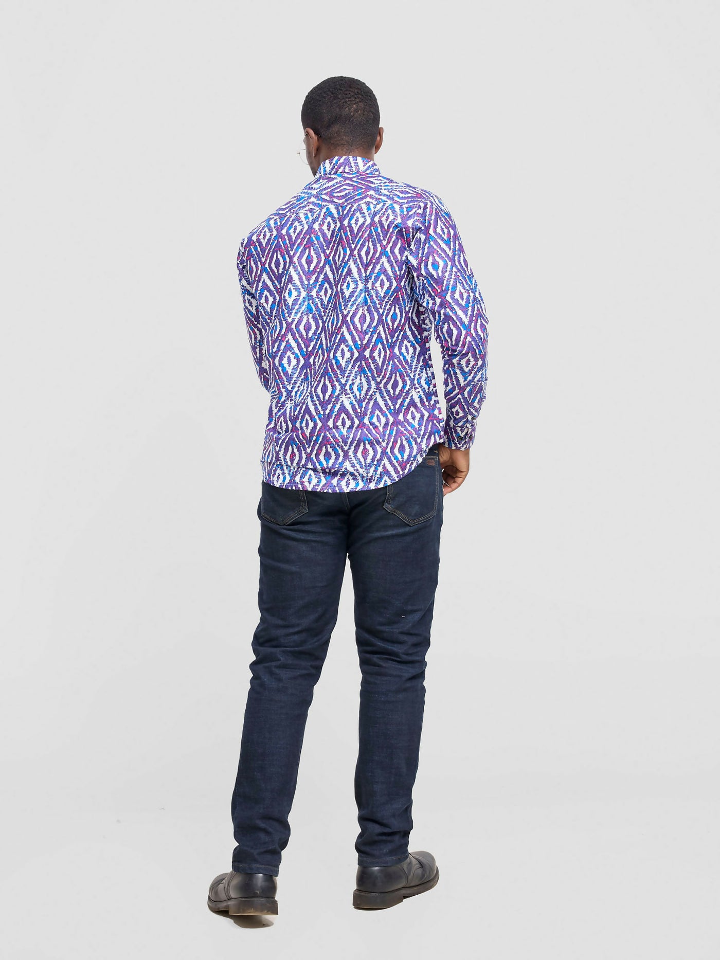 Mendilines Warm African Shirt - Purple / Pink Print - Shopzetu