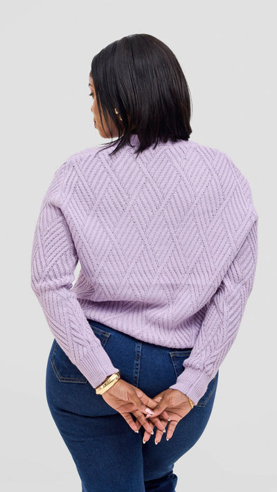 The Fashion Frenzy Button Cardigan Sweater - Purple - Shopzetu