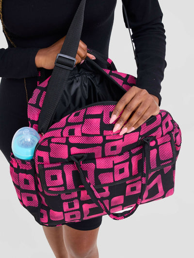 Ankara Artifacts Tolu 2.0 Diaper Bag - Pink - Shopzetu
