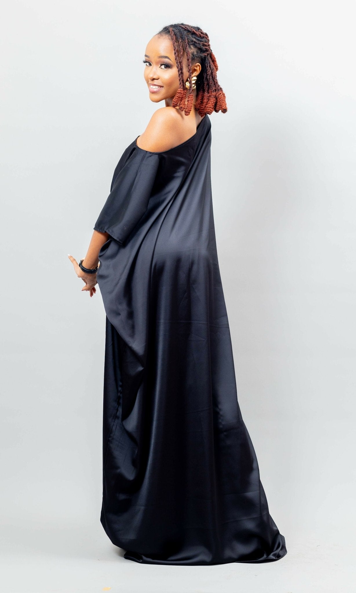 Afriwia Carica Kaftan Dress - Black - Shopzetu