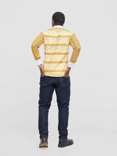 Mendilines Warm African Shirt - White / Yellow - Shopzetu