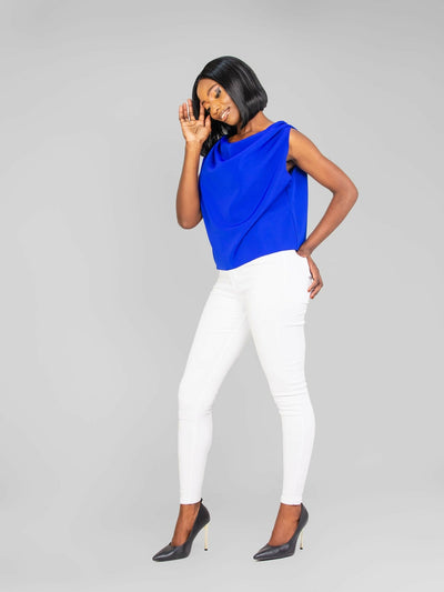 Da’Joy Fashions Oneonta Top - Royal Blue - Shopzetu