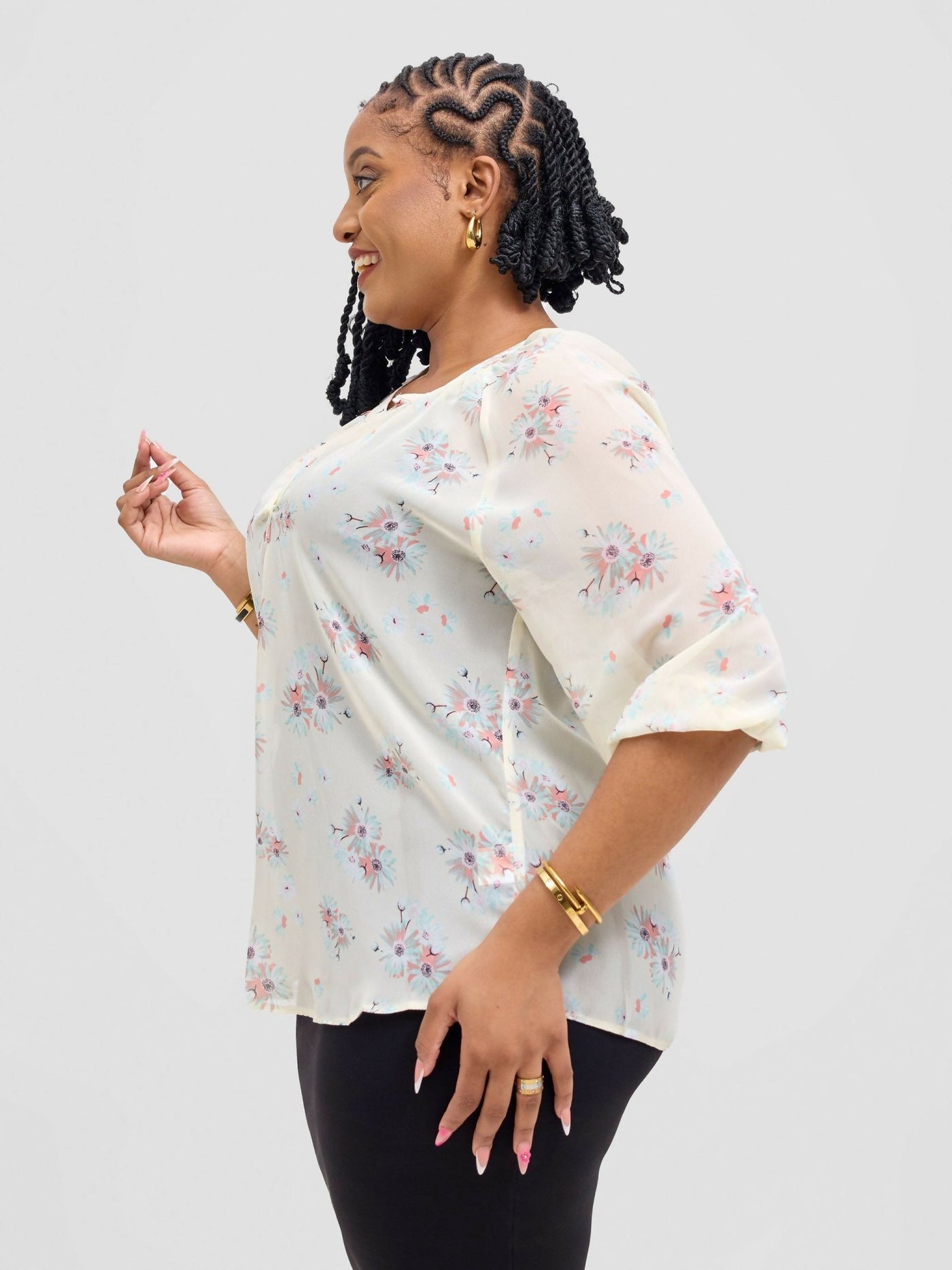 Lamazi Collections Chiffon Top - Peach - Shopzetu