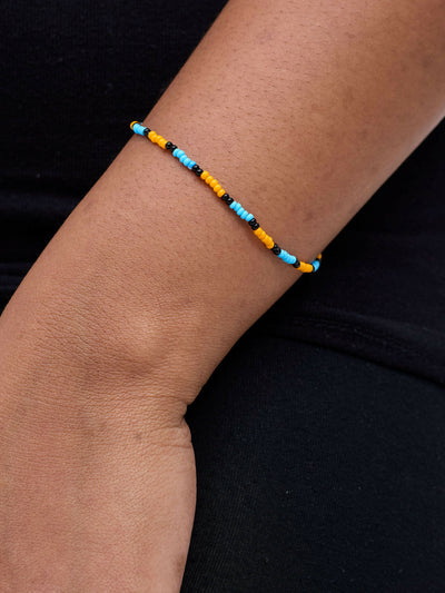 Dianaah J Beaded Bracelet - Yellow / Blue - Shopzetu