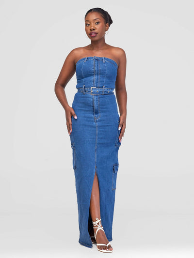 Stylish Sisters Bodycon Dress - Blue - Shopzetu