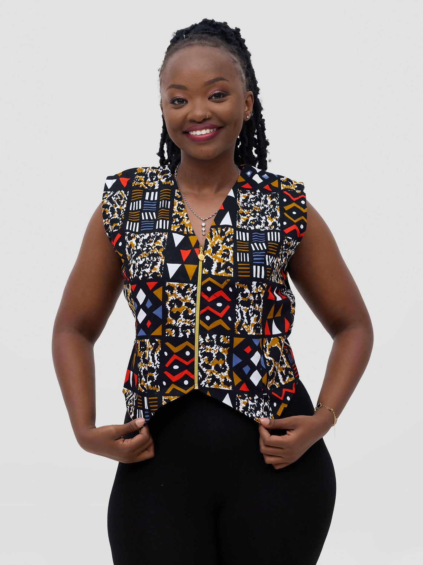 Gravio Fashions Leo Vest Top - Multicolored - Shopzetu