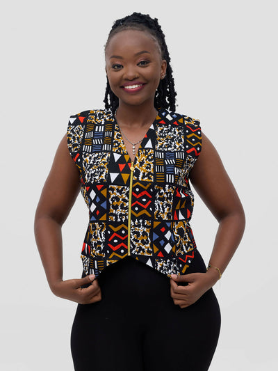 Gravio Fashions Leo Vest Top - Multicolored - Shopzetu