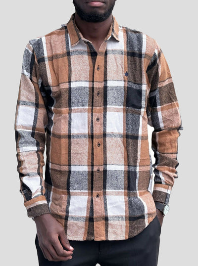 Stylish Brothers Unisex Flannel Shirts - Brown - Shopzetu