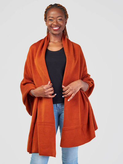 Anel's Knitwear Sassy Shawl - Rust - Shopzetu