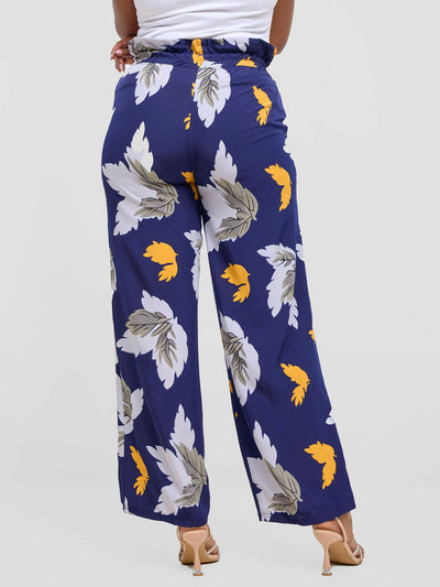 Timyt Urban Wear - Zuri Palazzo Pant - Blue Floral - Shopzetu