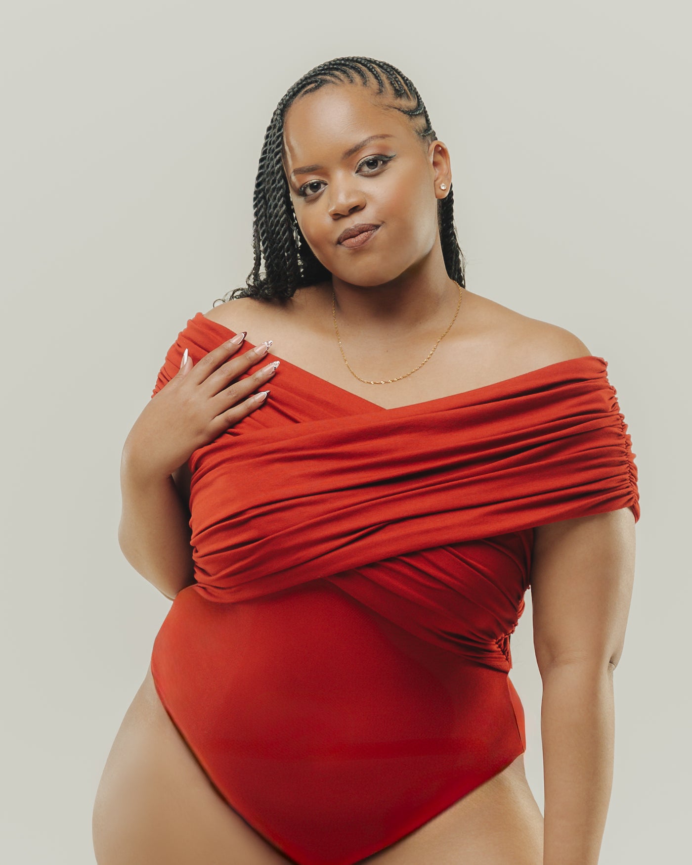 Vivo X This Is Essential Ruched Bodysuit - Red - Shopzetu