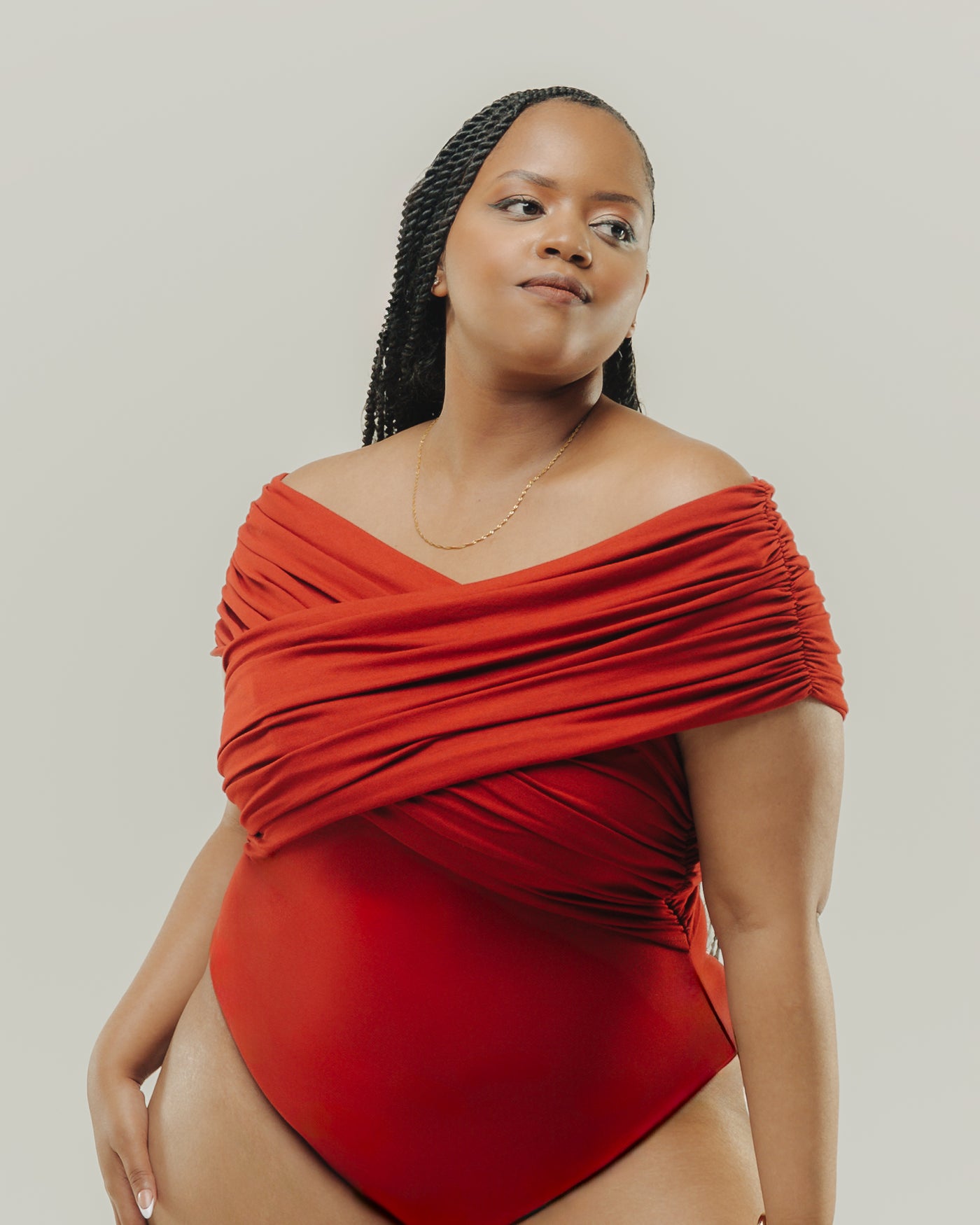Vivo X This Is Essential Ruched Bodysuit - Red - Shopzetu