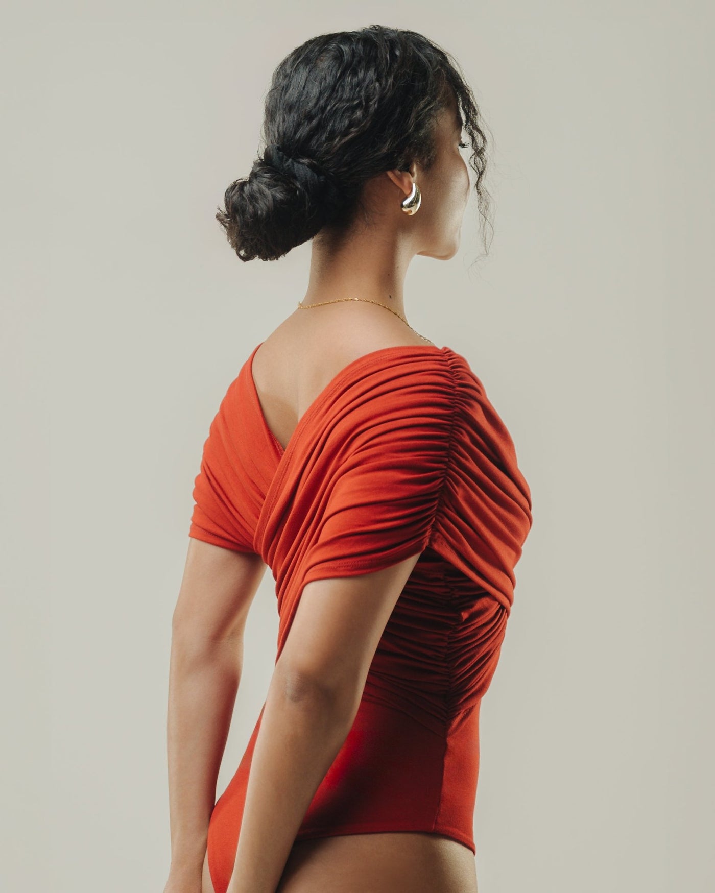 Vivo X This Is Essential Ruched Bodysuit - Red - Shopzetu