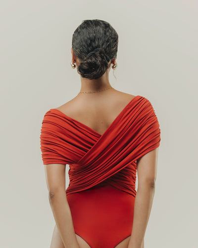 Vivo X This Is Essential Ruched Bodysuit - Red - Shopzetu