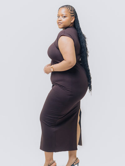 This Is Essential Midi Dress - Chocolate - Shopzetu