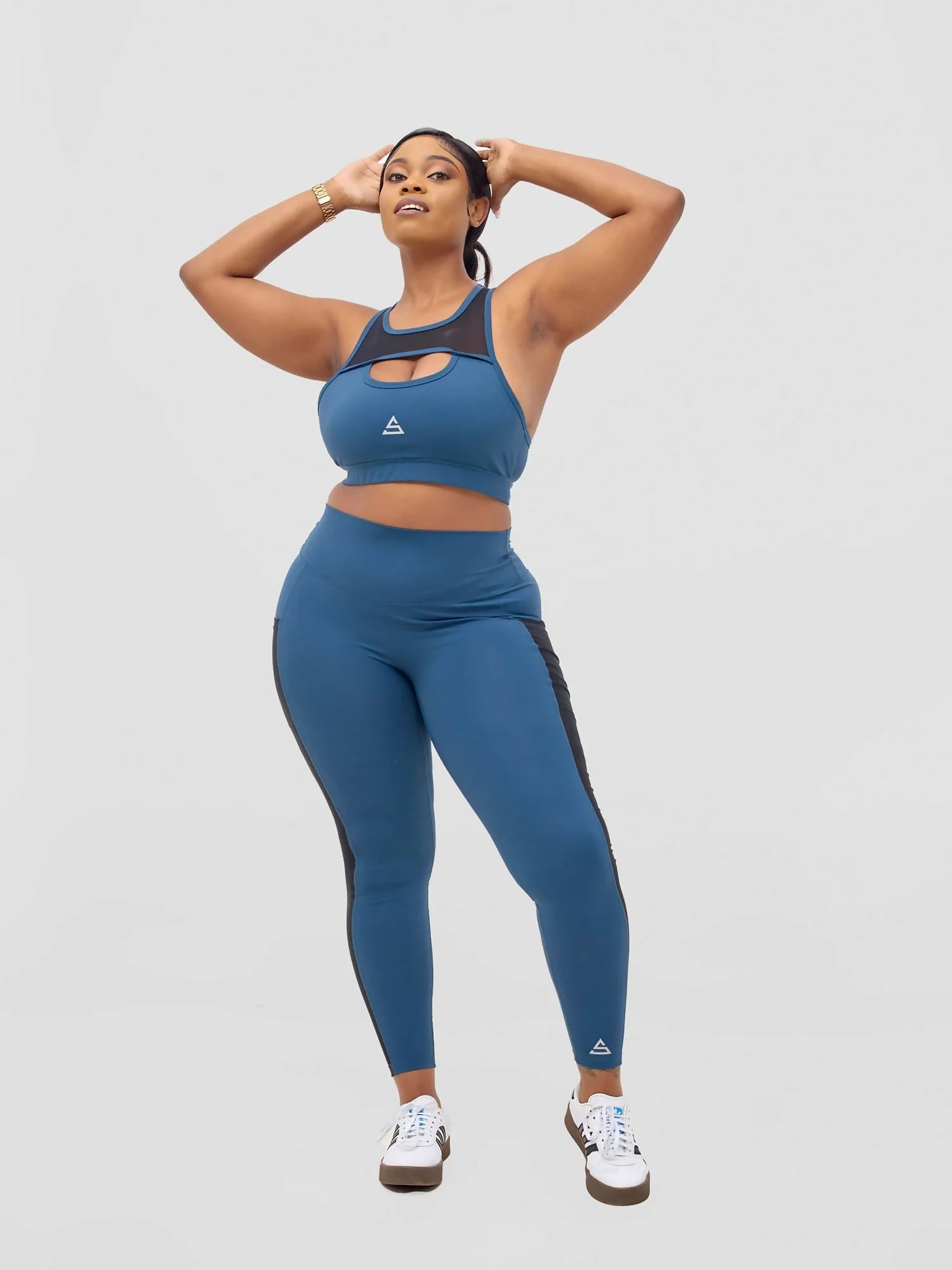 Rotator Active Wear Leggings & Sports Bra Set - Blue - Shopzetu