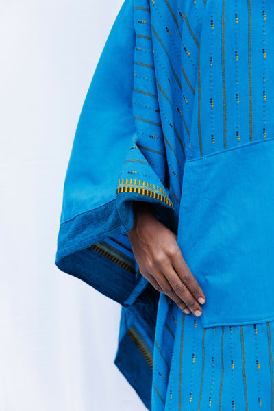 Liquid Lemn JASIRI Poncho with Pockets - Blue