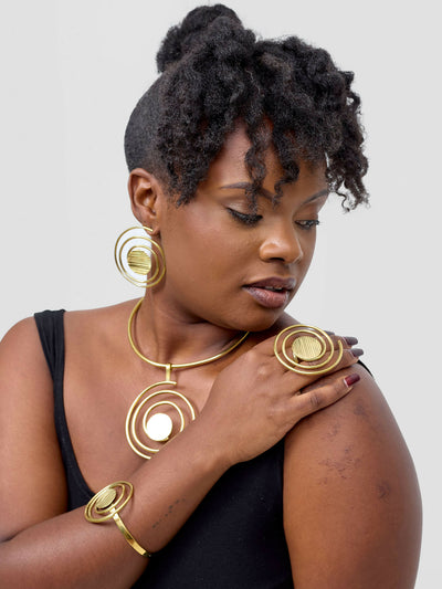 Purely Brass Kibali Jewelry Set - Brass - Shopzetu