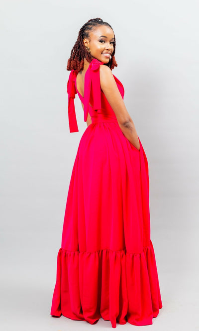 Afriwia Subira Dress - Hot Pink - Shopzetu